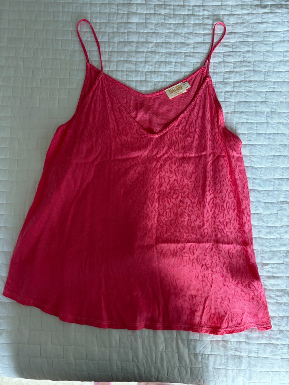 Malibu Hot Pink Satin Leopard-Print Camisole